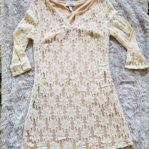 Speechless Lace Dress 3/4 Sleeve